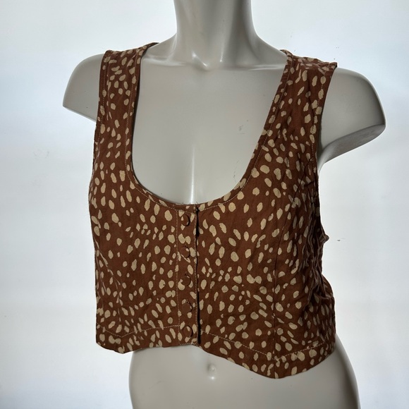 Free People Tops - Brown and Cream Deer Print Vest